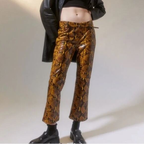 Urban Outfitters Leah Faux Leather Snake Print Pant - Picture 1 of 6
